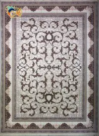 فرش ماشینی افرند 1200 شانه گل برجسته زمینه نقره ای کد 2232