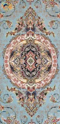 Afrand machine carpet 1200 reed with High Bulk , blue base color, code 2231 - Image 2