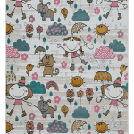 فرش ماشینی کودک 500 شانه گل برجسته