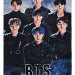فرش ماشینی فانتزي طرح گروه BTS