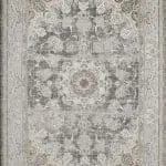 فرش گل برجسته زمینه ذغالی