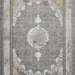 فرش گل برجسته زمینه ذغالي