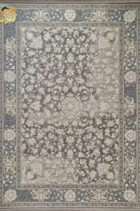 فرش گل برجسته زمینه ذغالی