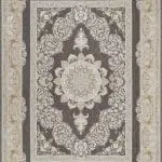 فرش گل برجسته زمینه ذغالی