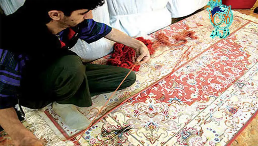 Darning of the machine made carpet