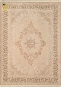 فرش گل برجسته زمینه کرم