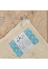 فرش بژ گل برجسته