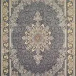 فرش ماشینی زمينه طوسي متاليك