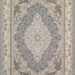 فرش گل برجسته زمینه نقره ای