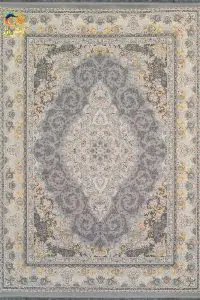 فرش گل برجسته زمینه نقره ای