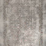فرش ماشینی افرند 1200 شانه کد 121502 زمینه نقره ای کم رنگ