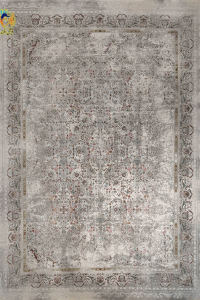 فرش ماشینی افرند 1200 شانه کد 121502 زمینه نقره ای کم رنگ