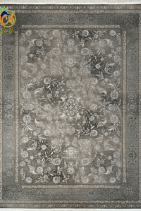 فرش ماشینی افرند 1200 شانه کد 121503 زمینه نقره ای پر رنگ