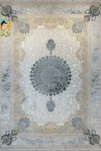 فرش ماشینی افرند 1200 شانه کد 121504 زمینه نقره ای کم رنگ