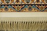 فرش ماشینی سنتی افرند طرح افشان - زمینه کرم حاشیه گلبهی