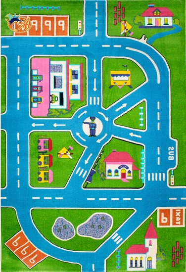 فرش کودک افرند مدل نقشه‌ی شهر
