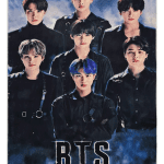 فرش ماشینی فانتزي طرح گروه BTS
