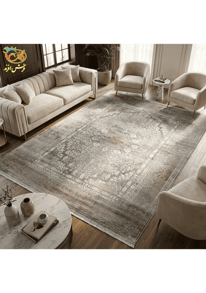 فرش ماشینی 1200 شانه نقره‌ ای